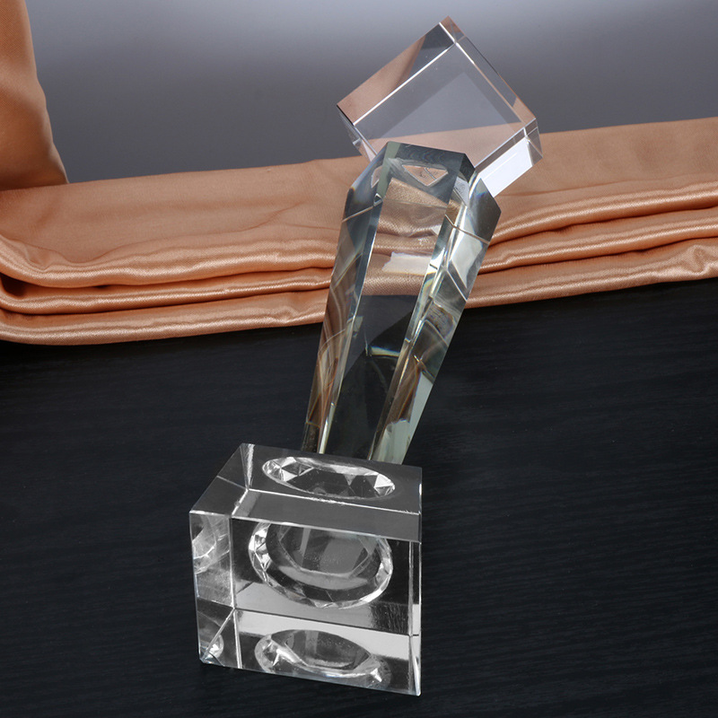 Personalized Crystal Employee Years of Service Glass Recognition Award Plaque