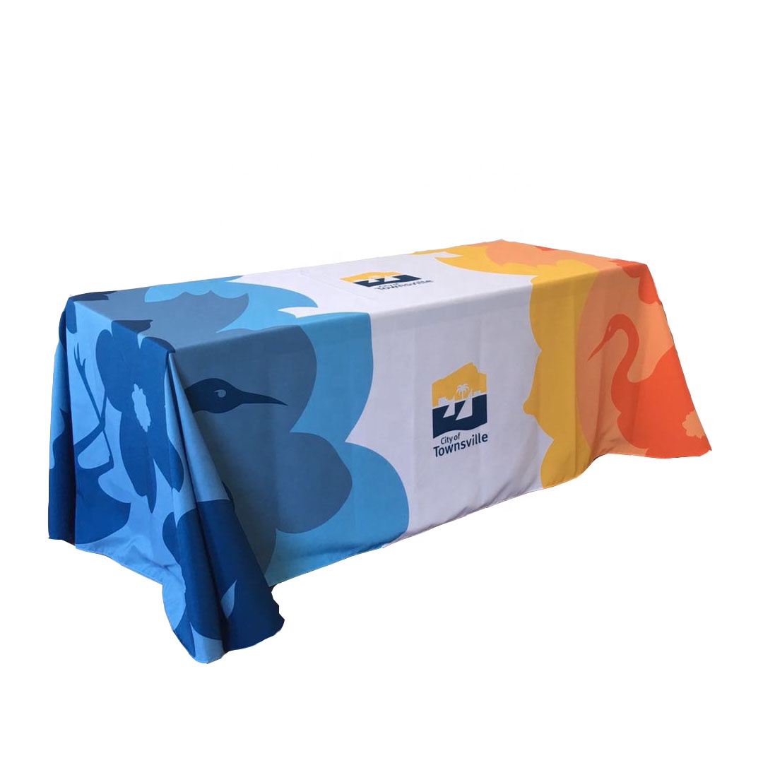 6FT Custom Logo Fabric Table Cloth Commercial Usage Table Cover