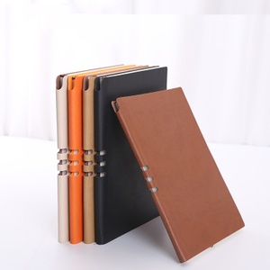 Business Office Student Openwork PU Leather Metal Binder Hardcover Spiral Refillable 6 Ring Journal Personal Planner Notebook