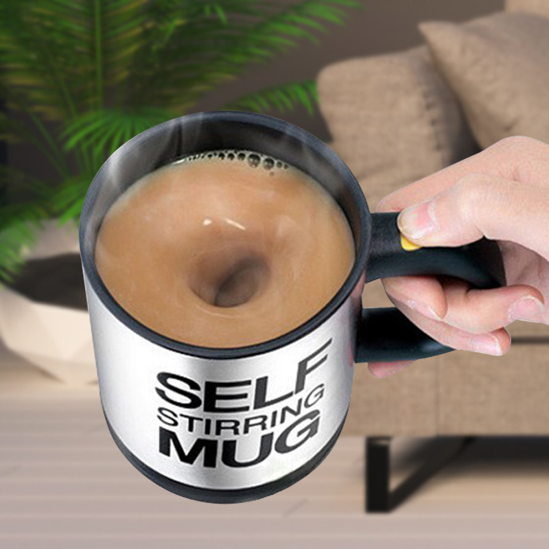 Self Stirring Mug Reusable Auto Mixing Cup with Travel Lid for Protein Mix, Coffee, Hot Cocoa