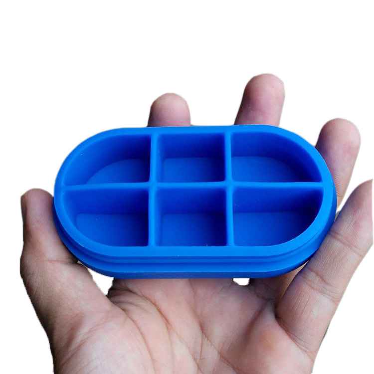 6 Compartment Silicone Pill Case Travel Pill Box for Pocket Purse Moisture Proof Cute Daily Pill Organizer