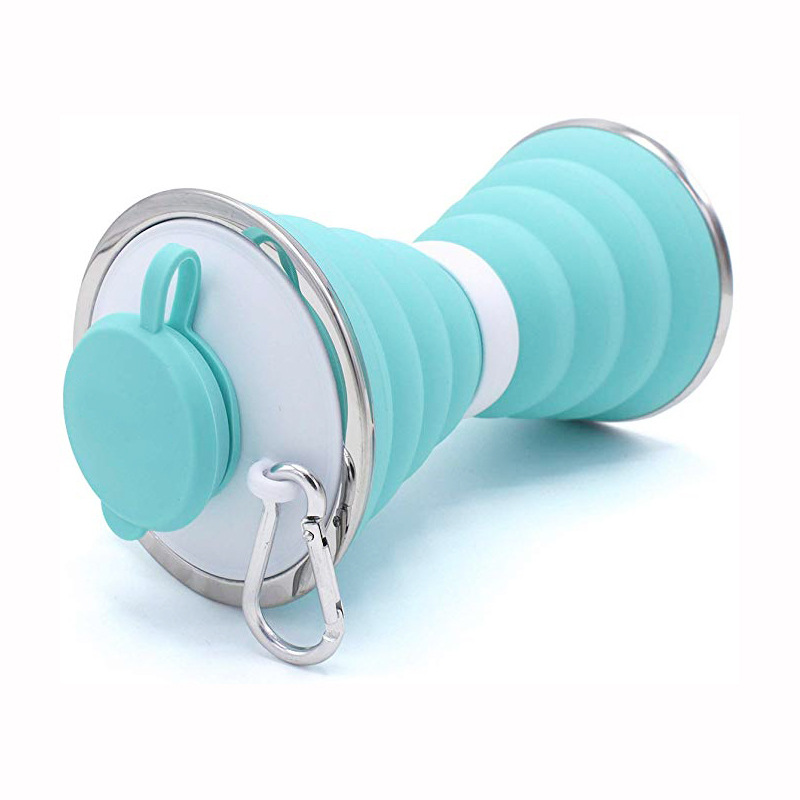Collapsible Water Bottle Foldable Leakproof Sport Travel Bottle Portable Bottle with Carabiner