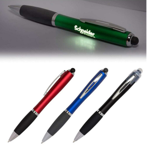 Stylus Metal Ballpoint Pen Logo LED Flashlight Touch Screen Ad Gift Pen