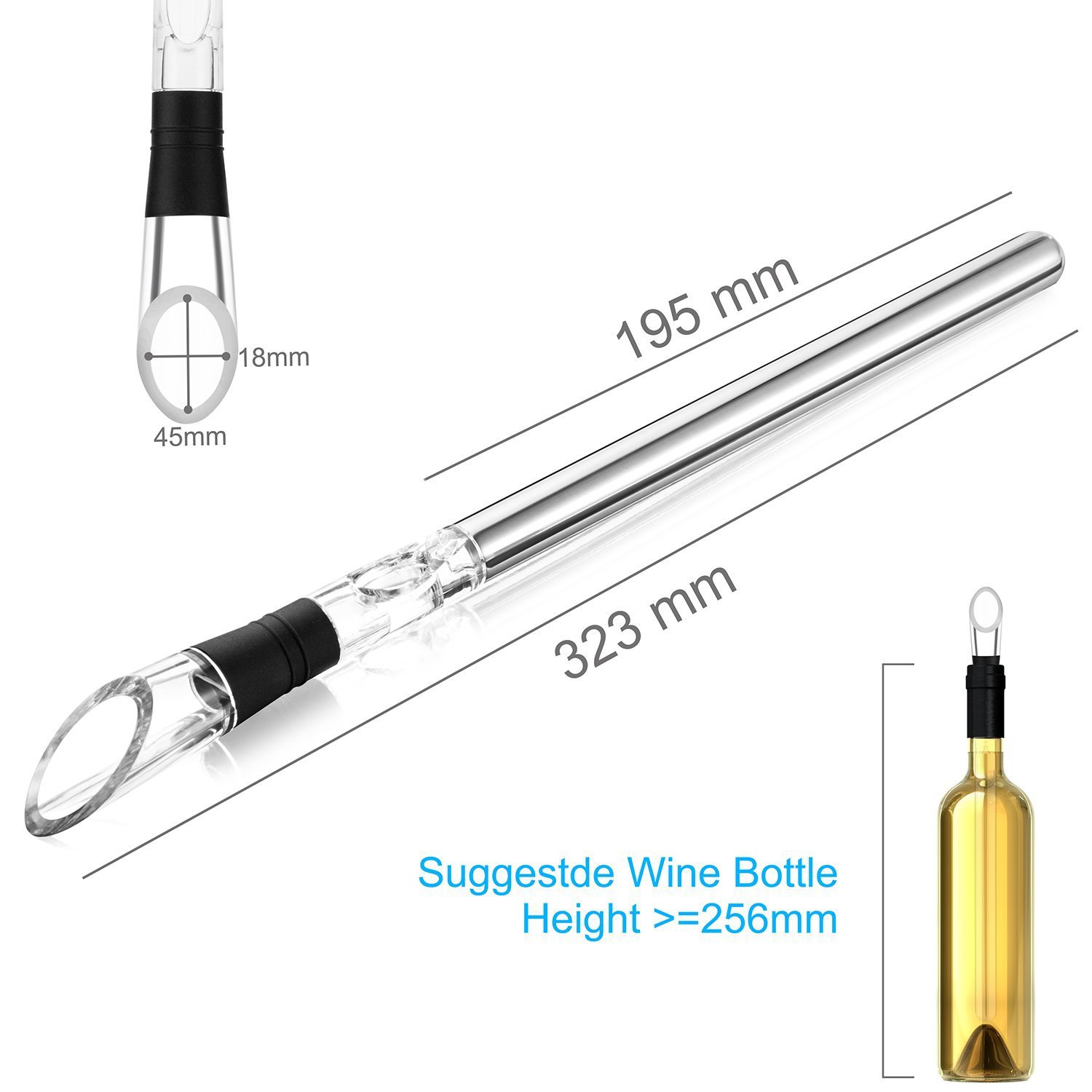 3-in-1 Stainless Steel Wine Bottle Cooler Stick