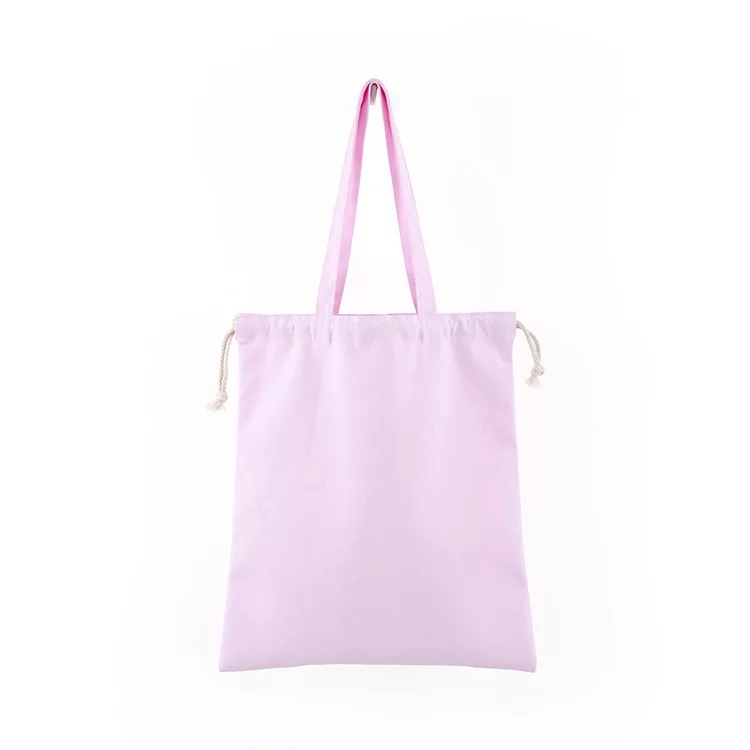 Drawstring Cotton Canvas Tote Bag for Shopping